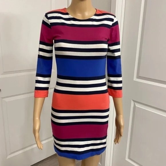 French Connection Women's Jag Stripe Mini Dress. Multicolor. Size 2. BodyCon. - Picture 2 of 12